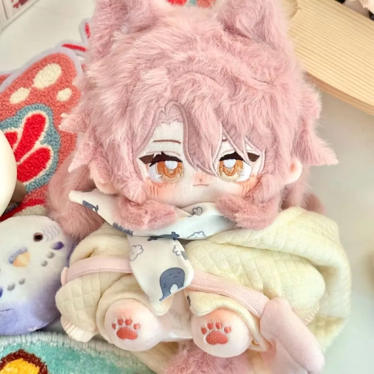 20 cm Game Honkai: Star Rail Jiaoqiu Roze Oor Staart Pluche Katoenen Pop Lichaam Cosplay Anime Dress Up Knuffels Poppen Gift