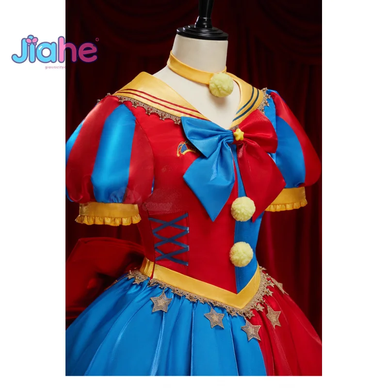 Pomni mujer adulto circo Digital disfraces Cosplay máscaras sombrero mono dibujos animados Navidad fiesta de Halloween lindo traje de payaso