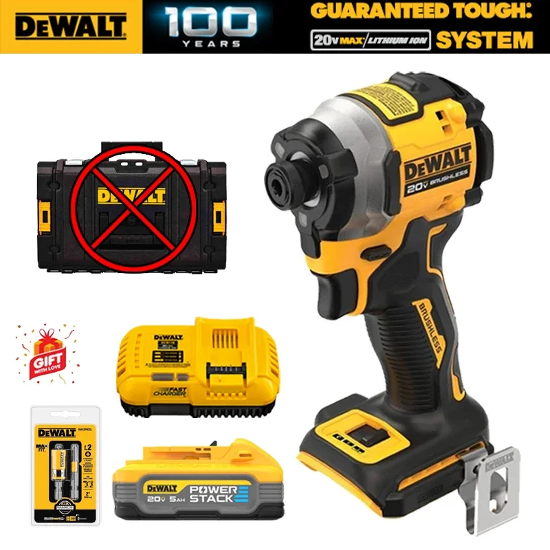 DEWALT DCF850 Cordless Impact Driver Kit 20V Lithium Brushless Electric Drill Screwdriver 205NM Dewalt Power Tool DCB118 DCB1104