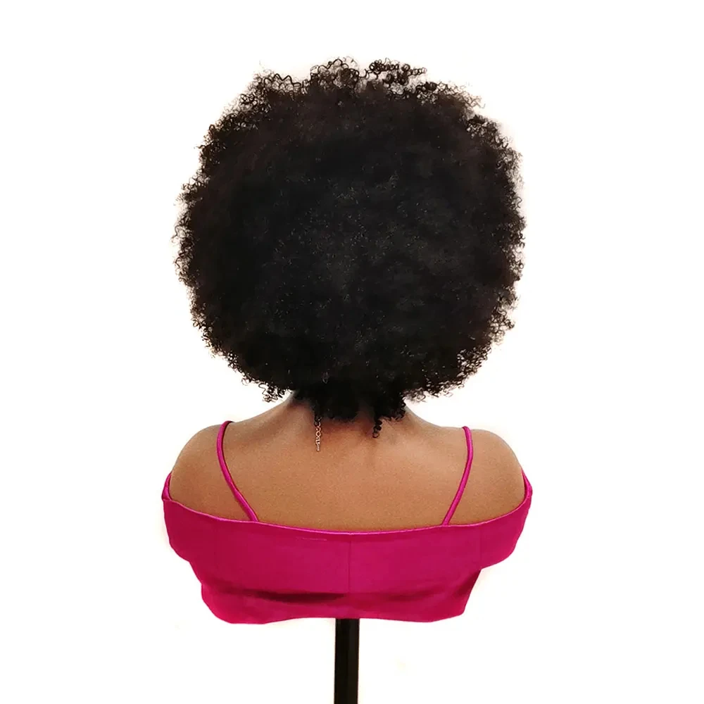 Perruques de cheveux humains crépus bouclés pour femmes noires, perruque courte, coupe Pixie, afro-américaine, Bob, fabriquée à la machine