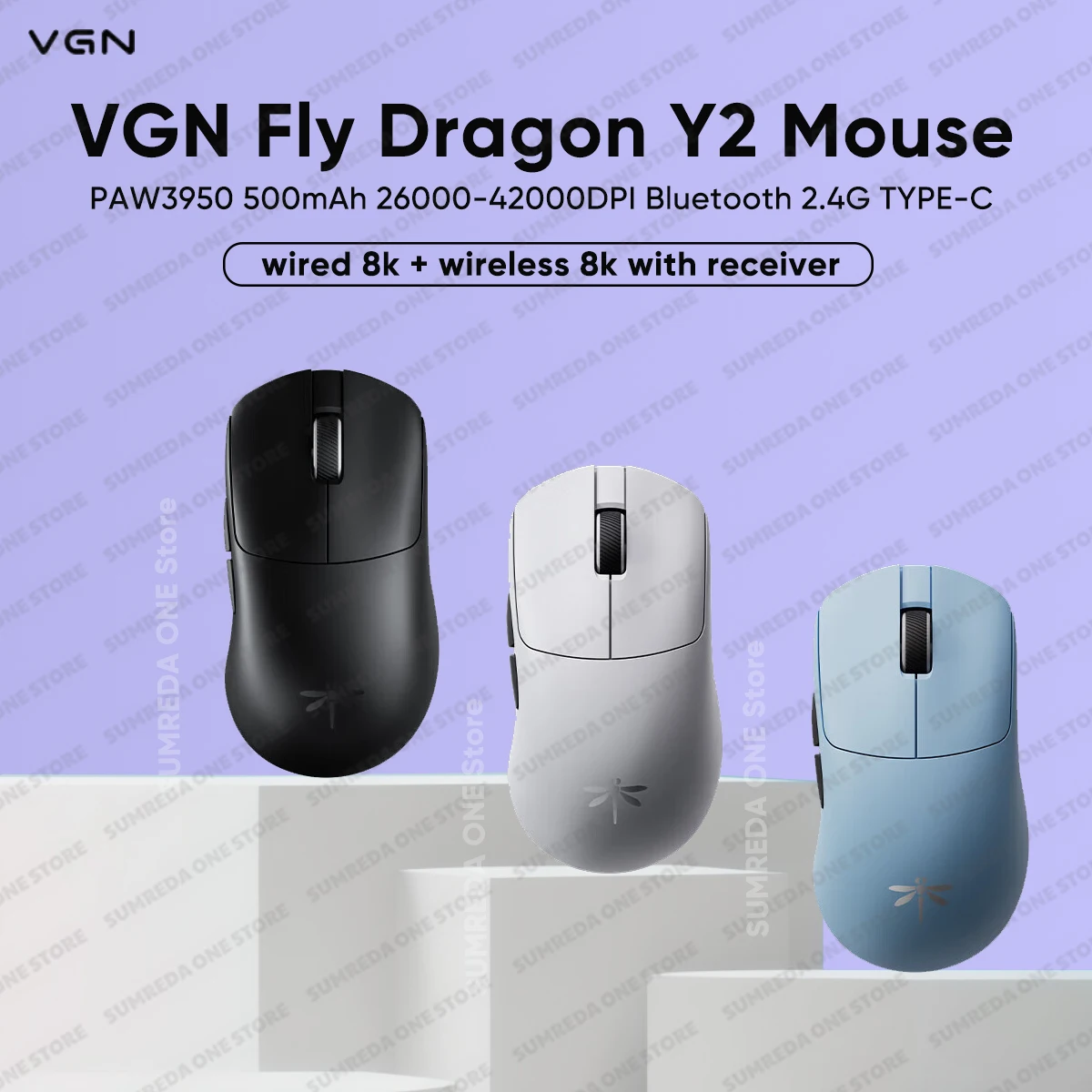 

VGN Feilong Y2 Pro Dual 8K Mouse Сверхлегкая беспроводная Bluetooth трехрежимная мышь для игр, киберспорта, офисная эргономика, новинка
