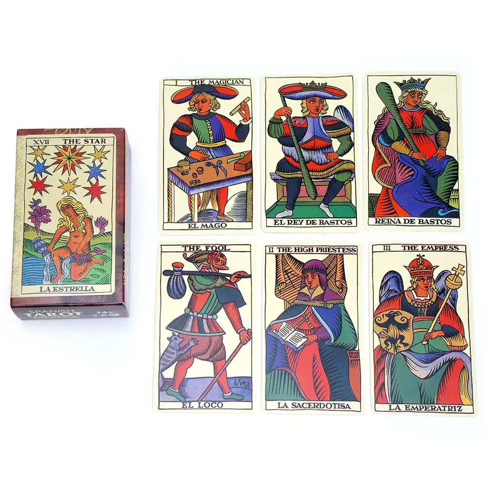 

Español The Star La Estrella Испанская карта Таро Oracle Card Ворождение et la Guidance Spirituelle Семейная вечеринка Игра ﻿ Настольная игра
