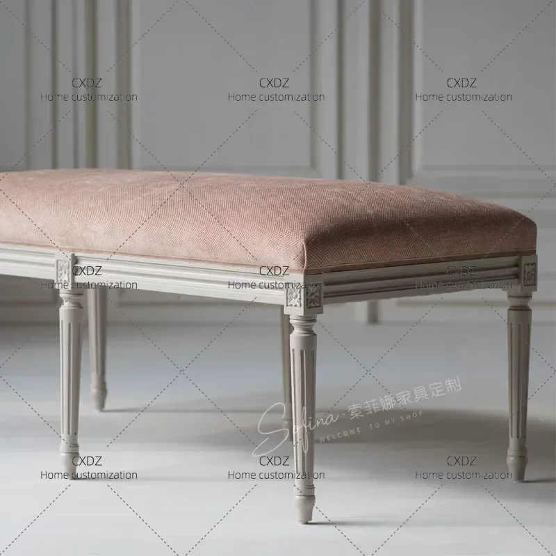 New Solid Wood Bedside Stool Retro Bedroom End Table Door Shoe Changing Bench Living Room Sofa Footrest Stool