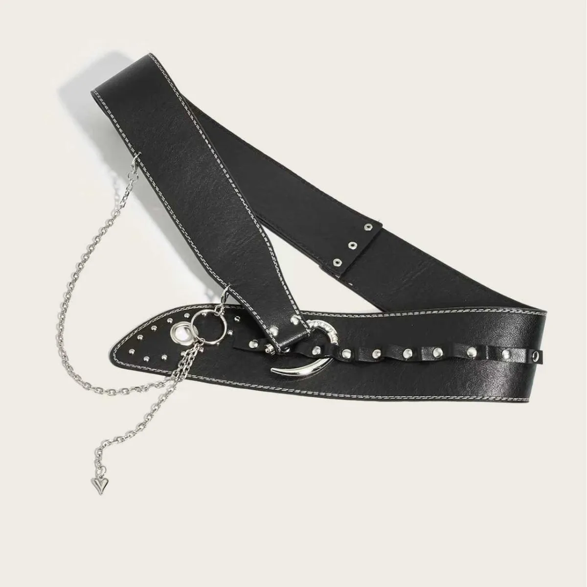 Women's Wide Waist Seal Fashion Waist Cover Metal Buckle Dress Coat Decoration Corset Belts for Women Ladies Chain Hook Belt