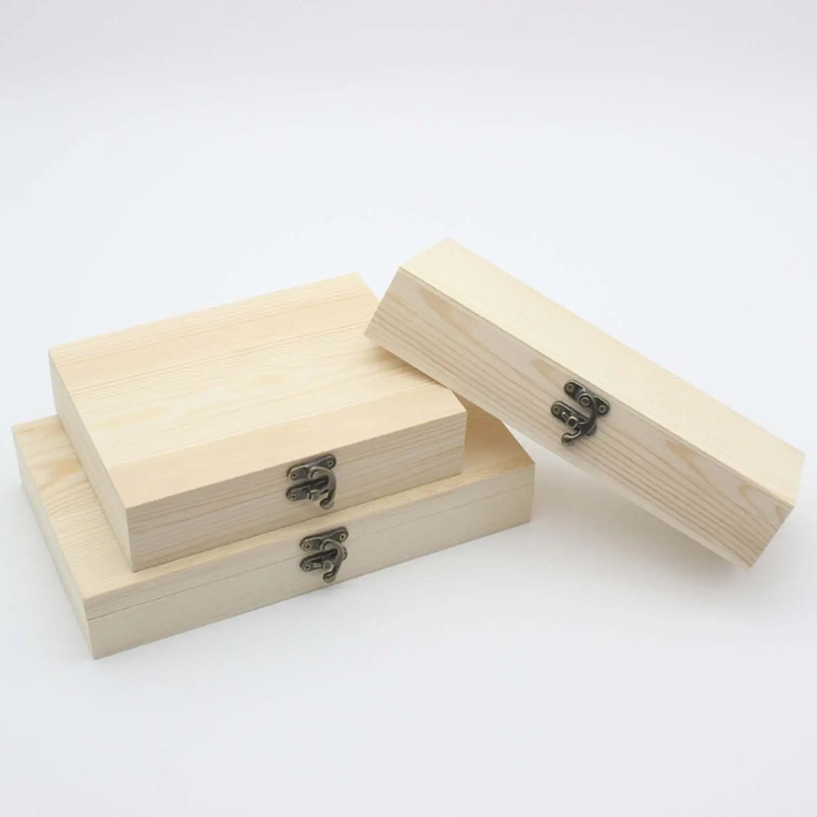 Natural Wooden Box Front Closure Keepsake Keepsake Box Jewelry Box Rectangular