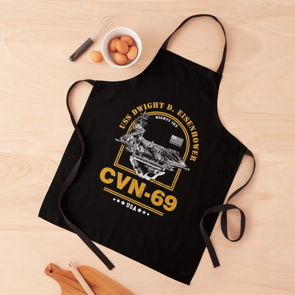 

Cvn-69 Uss Dwight D Eisenhower Apron Camping Kitchen And Home Items Apron