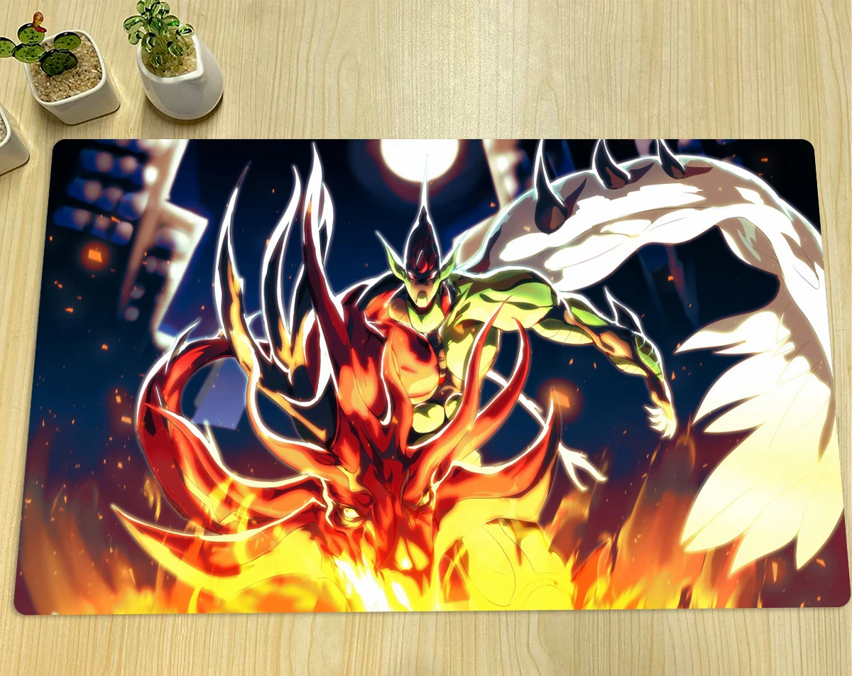 

YuGiOh Elemental HERO Flame Wingman Mat TCG CCG Playmat Board Game Duel Mat Trading Card Game Mat Rubber Mouse Pad Zone Free Bag