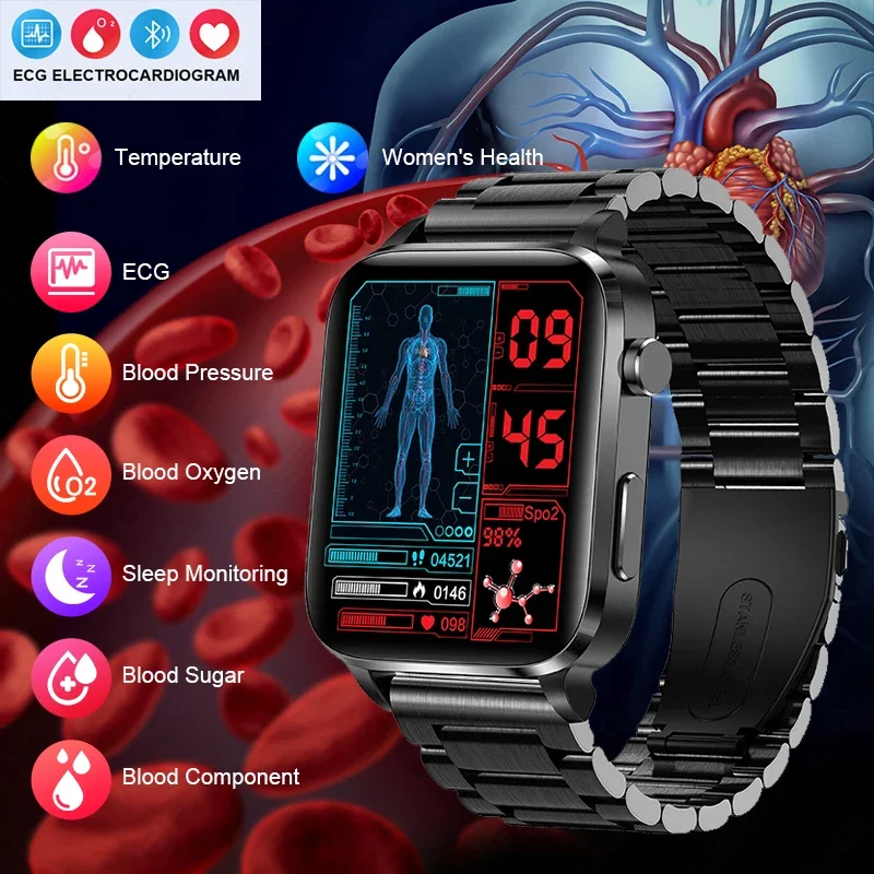 LIGE 2025 Laser Assisted Therapy Smart Watch Precision Blood Oxygen Smartwatches Body Temperature Rate Blood Pressure Heart Rate