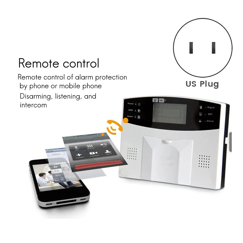 Imagem -02 - Sistema de Alarme Gsm Casa sem Fio Segurança Auto Anti-roubo Inteligente Voz do Teclado Lcd Plug Eua Sms Casa