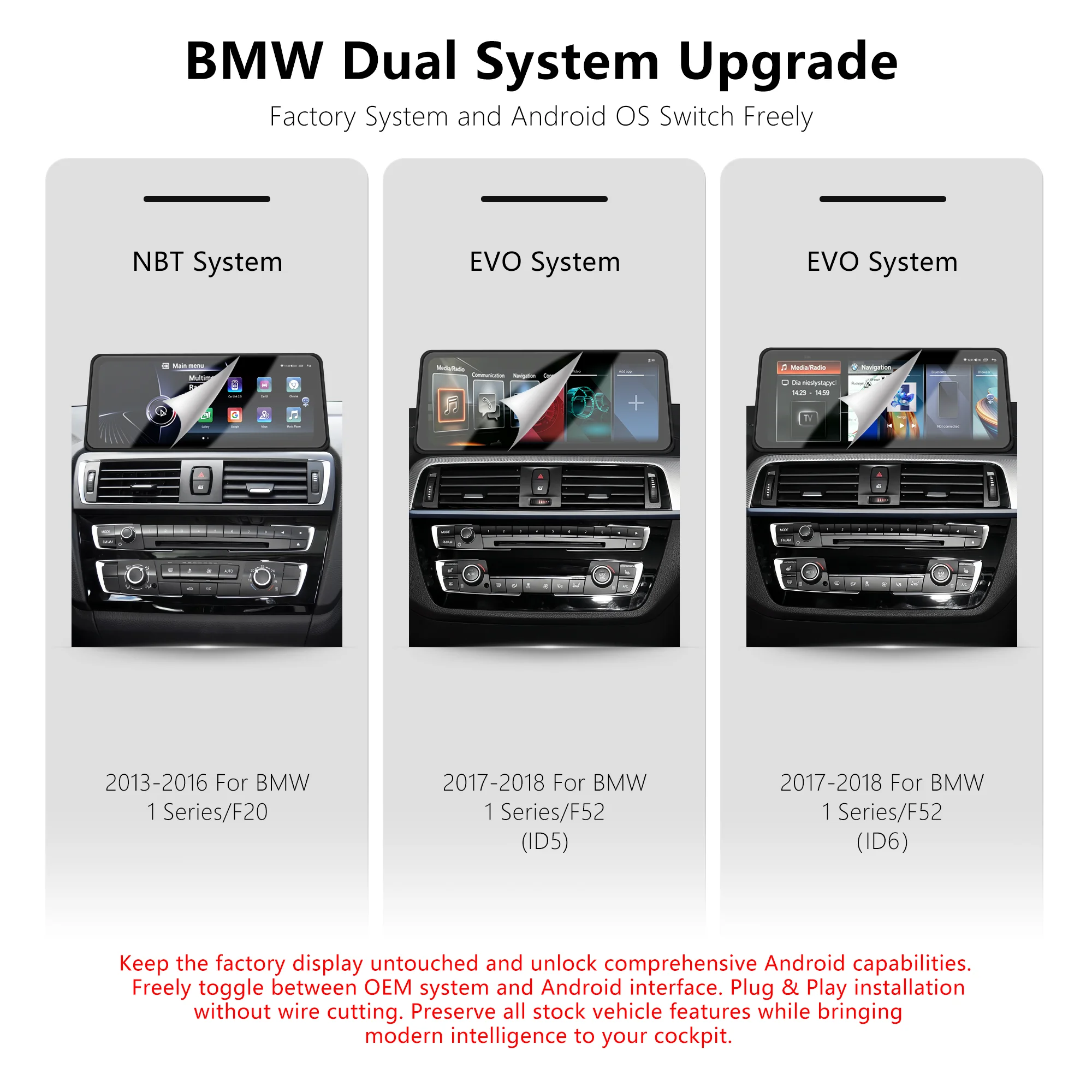 12.3‘’ QLED Screen Car Radio GPS Wireless CarPlay 7870 Chip For BMW 1 Series F20/F52 2013-2018 Android Multimedia Video Player