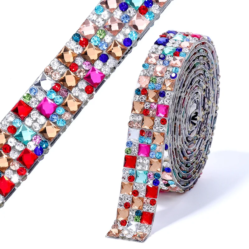 QIAO Premium mehrfarbiger Strassbesatz, funkelnde Schachbrett-Kristallverzierungen für DIY-Mode, Accessoires und Kunsthandwerk – Detail 7