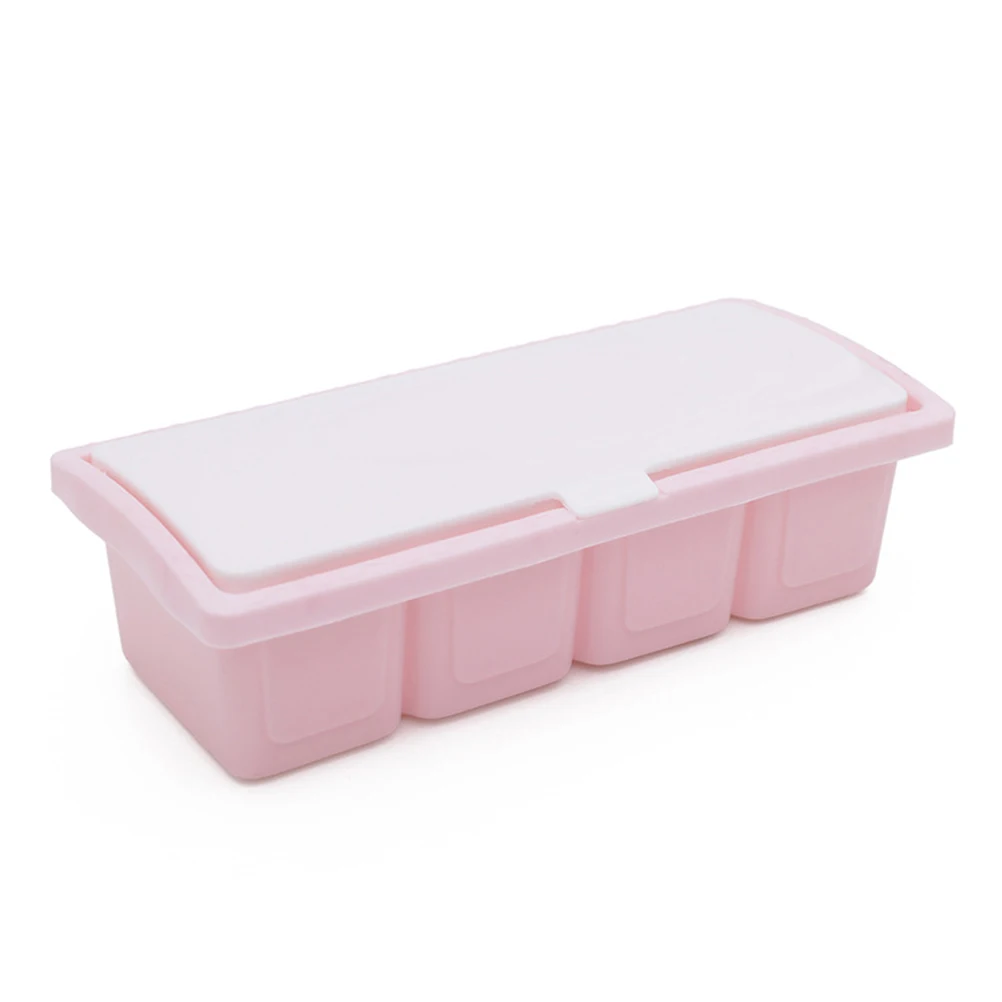 

4 Compartment Seasoning Box Spice Jars Kitchen Use PP Material Fresh Odor-Free Salt Sugar Condiment Container Seasoning Box
