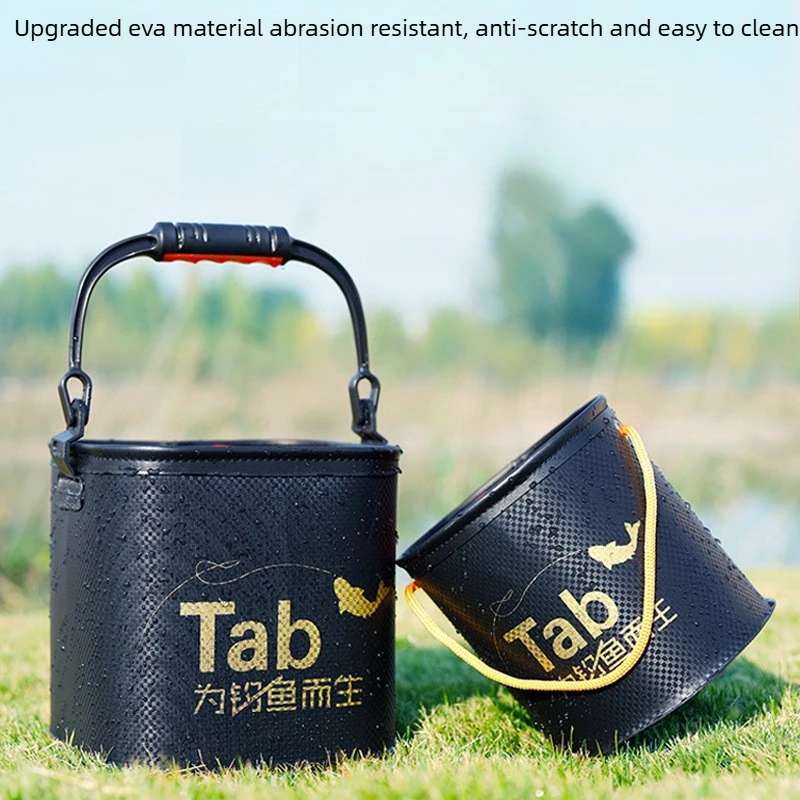 

Thickened Wear-Resistant EVA Bucket, Square Foldable Live Well, Easy-Clean with Rope Handle, Portable for Outdoor Fishing