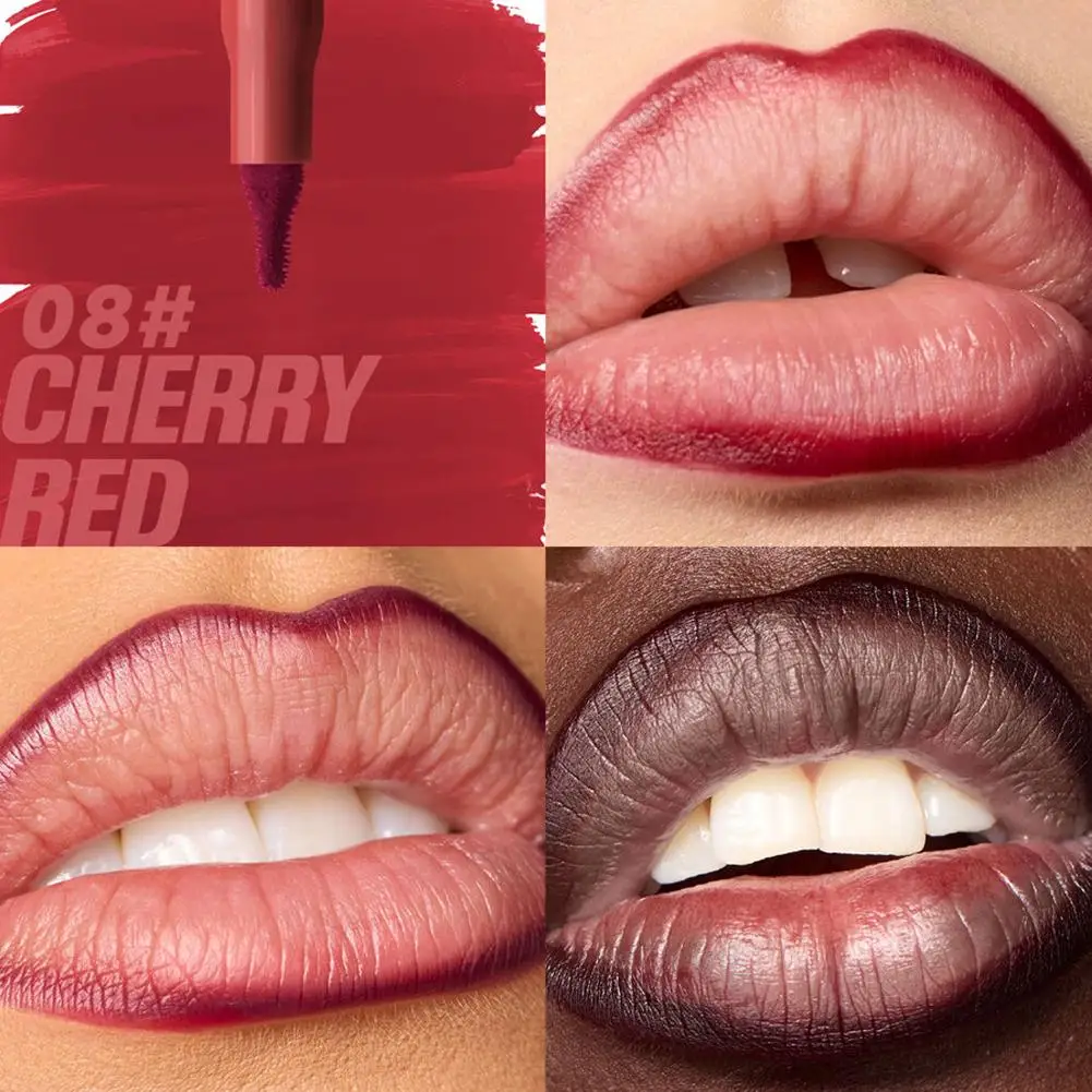 ดินสอเขียนขอบปากเนื้อแมทท์ 8 สี กันน้ำ ติดทนนาน ให้ริมฝีปากดูอวบอิ่ม สีธรรมชาติ ใช้เขียนขอบและแต่งริมฝีปาก