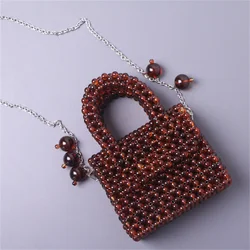 Women Young lady Acrylic Bag Tote Top Elegant Lady Handle Bag Purses Handmade Beaded Handbags for Girls