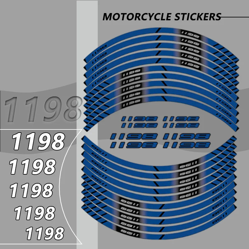 

Motorcycle Front Rear Wheel Sticker Inner Rim Tyre Reflective Waterproof Decorative Stickers Decals For Ducati 1098 1198