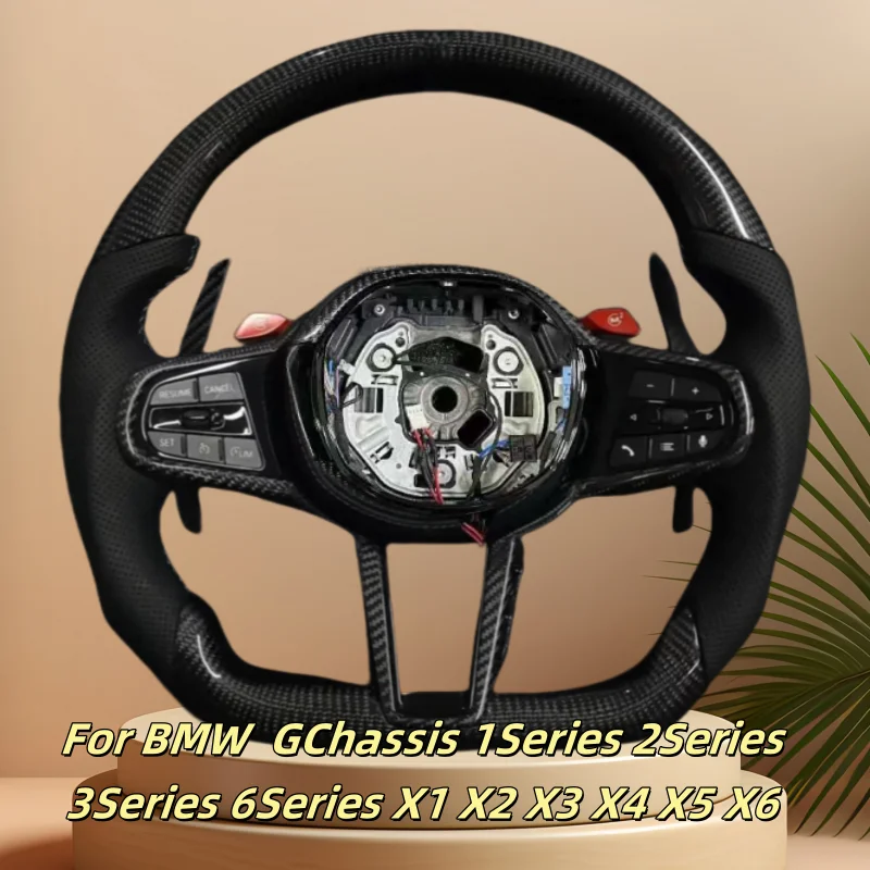 

LED Car Steering Wheel Carbon Fiber Custom Made Leather For BMW GChassis 1Series 2Series 3Series 6Series X1 X2 X3 X4 X5 X6