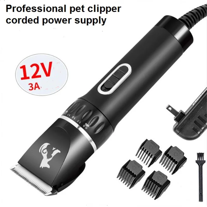 Professional Dog Grooming Clipper Heavy Coat Pet Hair Trimmer Animal Shear for Thick Hair 12V Motor Large Dog Shaver Plug-in AC