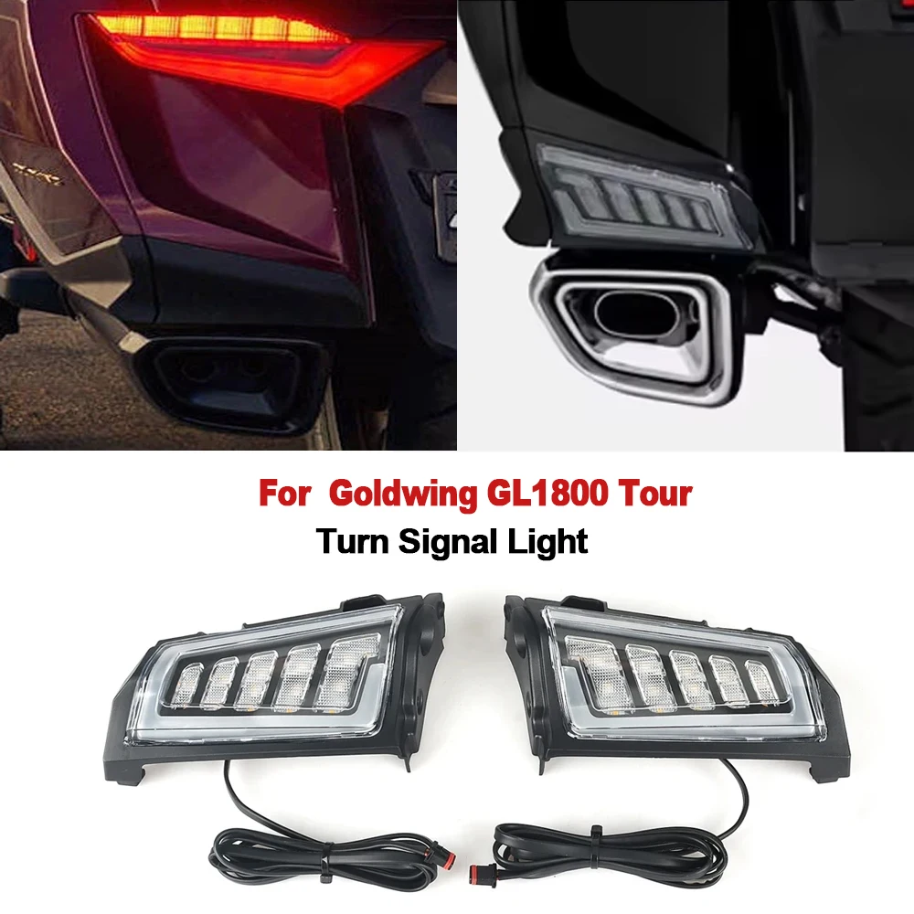 

Мотоциклетная задняя седельная сумка, хвостовой указатель поворота, светодиодные фонари, лампа для Honda Goldwing Gold Wing GL1800 Tour 2018-2023 2022 2021