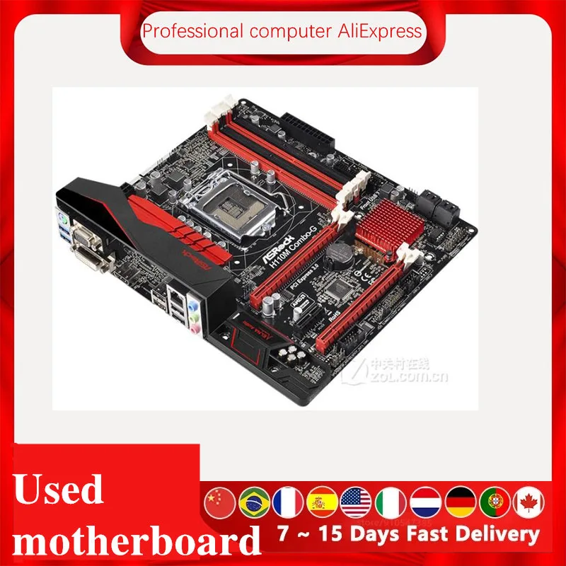 For ASRock H110M Combo-G Original Used Desktop Intel H110 DDR4 DDR3 Used Motherboard LGA 1151 USB3.0 SATA3