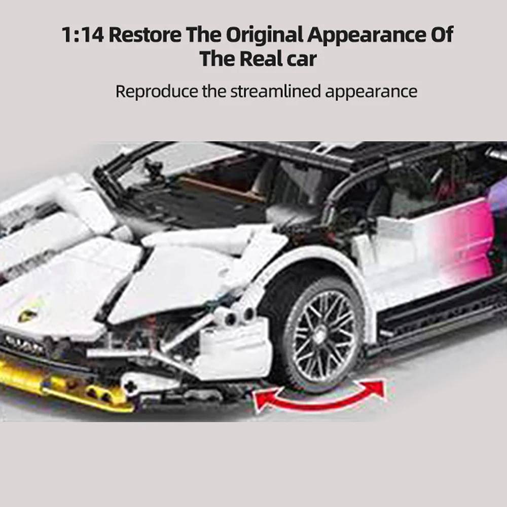 

1:14 Scale Speed Champion Sports Car Building Set Collector's Grade Racing Car Model Birthday Gift for Adults and Children