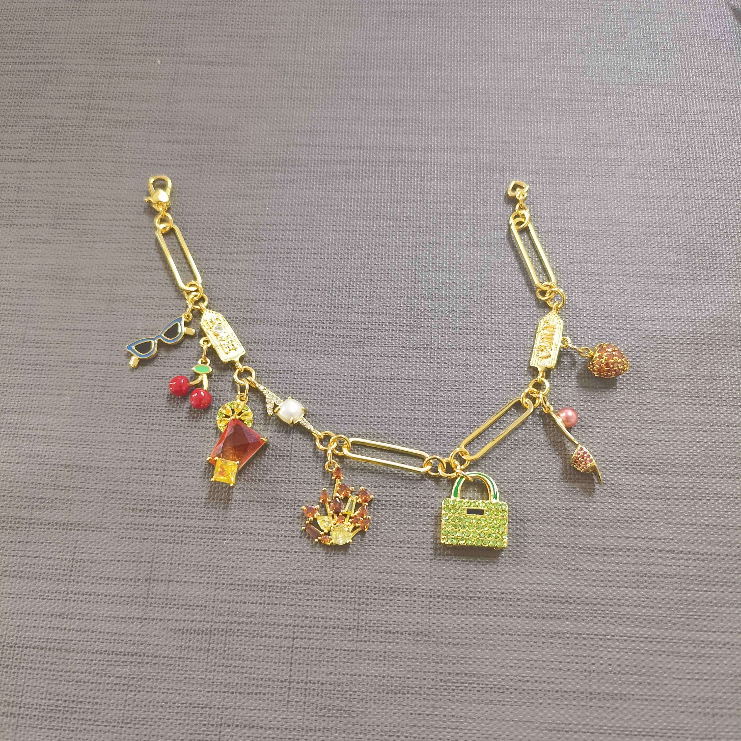 الأوروبية والأمريكية Ks سلسلة نظارات الفاكهة قفل الفراولة سوار جديد 2025 مجوهرات عالية الجودة