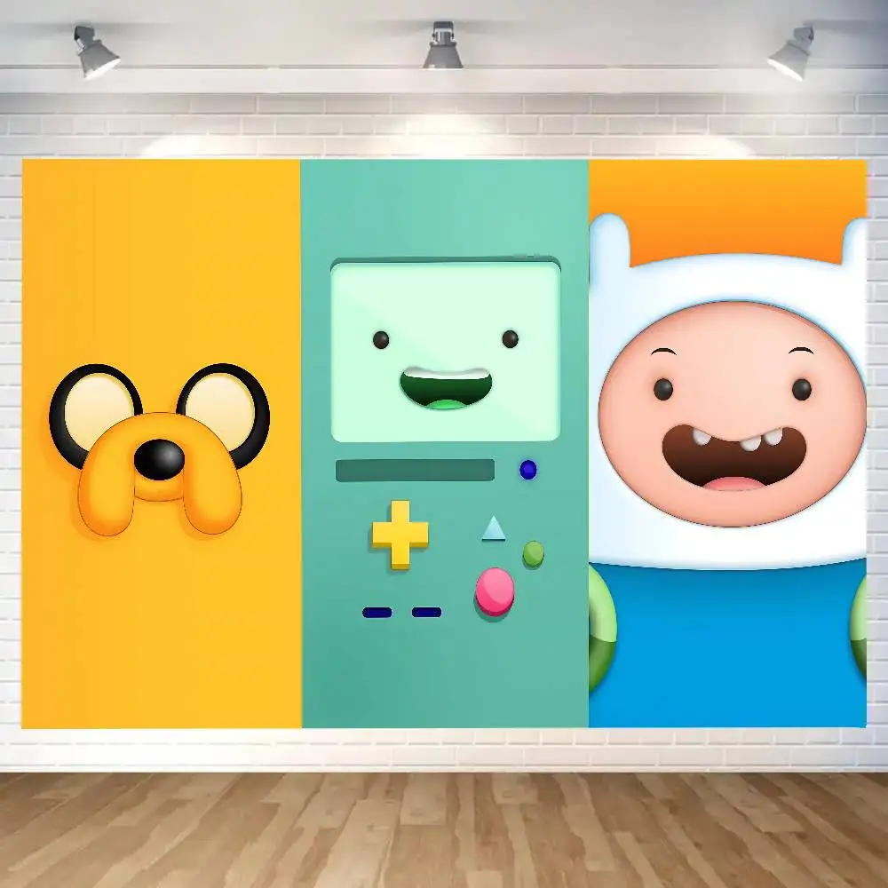 A-Adventure Time 2025 خلفية تصوير للأطفال كعكة عيد ميلاد سحق صورة ديكور خلفية استوديو الصور