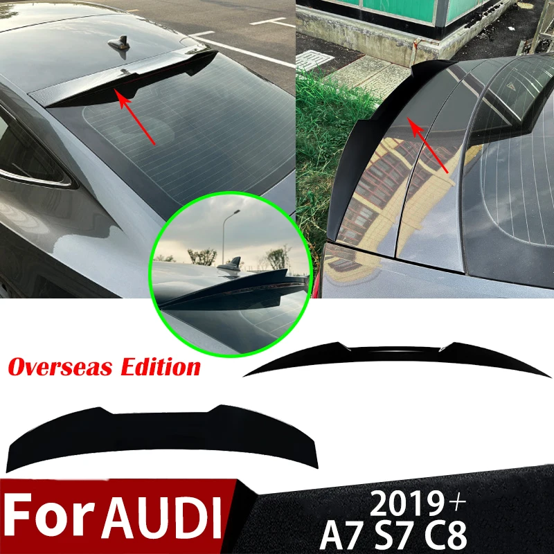 

For Audi A7 S7 C8 2019+ Overseas Edition Car Rear Trunk Splitter Spoiler Wing Lip Cover Body Kit Modification Exterior Tuning