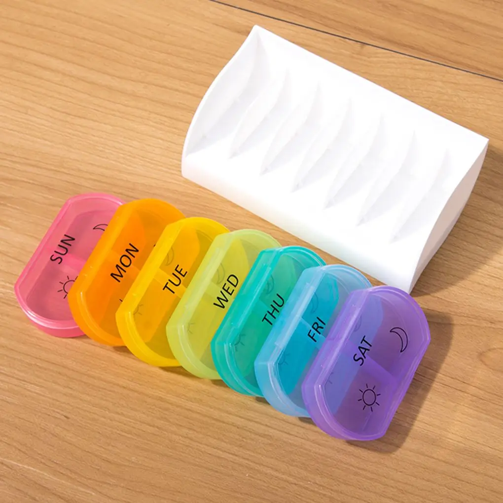 Weekly Pill Case Pillbox 7 Days Medicine Tablet Box Portable Travel Drugs Storage Organizer Secret Compartments Pill Boxes