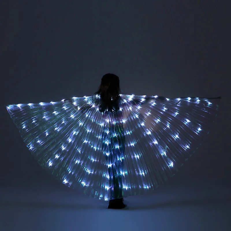 Belly Dance Wings Led Wings Belly Dance Props 360 Degrees LED Shining Wings Girls Dance Wings with Sticks