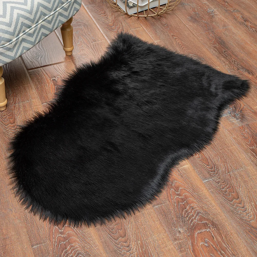 New Solid Color Soft Floor Door Mat Rug Fluffy Chair Cover Long Hair Children's Bedroom Mat Plush Carpet Pad Seat Furry Rugs