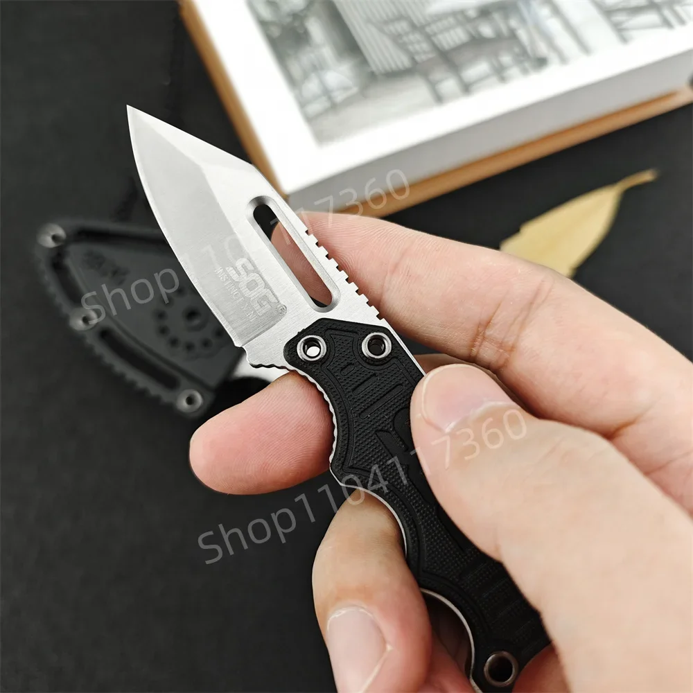 Mały nóż ze stałym ostrzem MINI nóż z brelokiem na szyję 5Cr15MoV ostrze G10/uchwyt stalowy Outdoor EDC Camping piesze wycieczki mały nóż