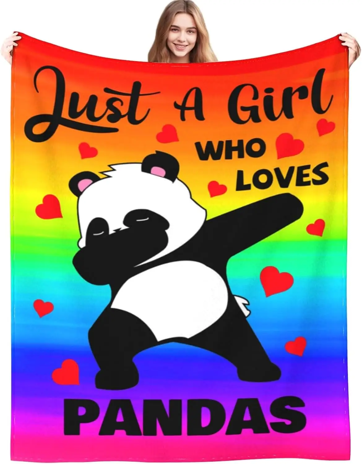 Cute Panda Blanket Just A Girl Who Loves Panda Throw Blankets Panda Stuff Bed Bedding Decor Gifts for Kids Boys Girls