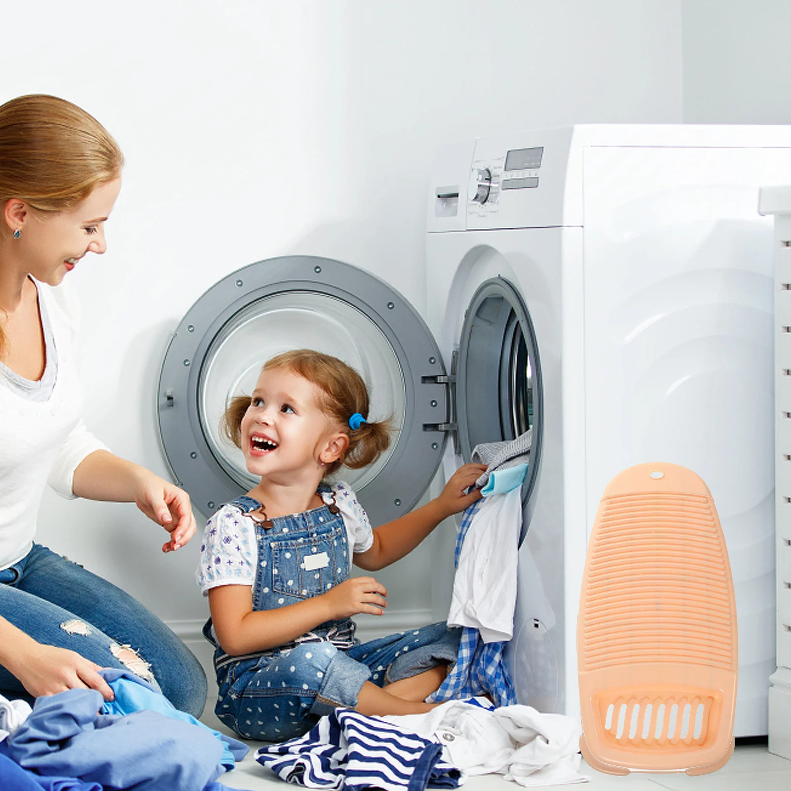 

Heavy Duty Plastic Washing Board For Laundry Hand Wash Clothes Tool Household Non-Slip Portable Washboard With Hanging Handle