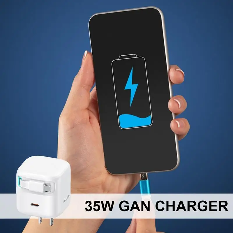 Cell Phone Charging Block 35W Fast Charging Phone Block Portable Plug-In Phone Charger Travel Plug Adapter For Travel Business