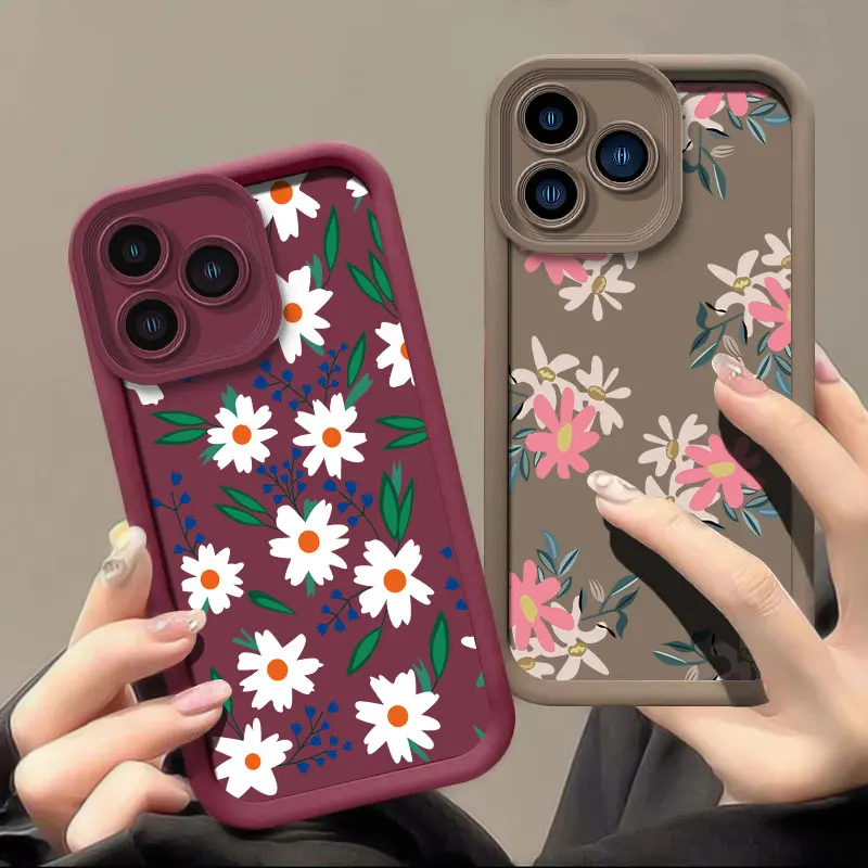 Cute Daisies Flowers Phone Case For OPPO Realme 12 11 5 7I 8I GT 3 6 NEO 5 Master Pro Plus Shockproof Silicone Soft Cover Fundas