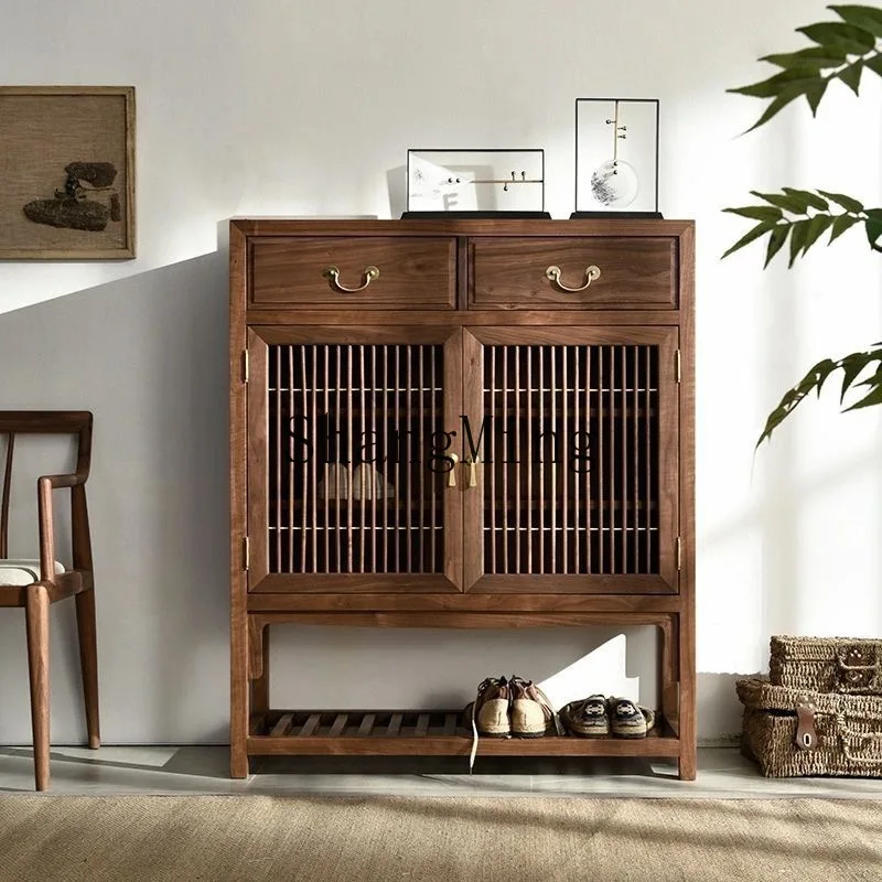 

SM household new Chinese-style Zen porch cabinet storage solid wood shoe cabinet foyer furniture