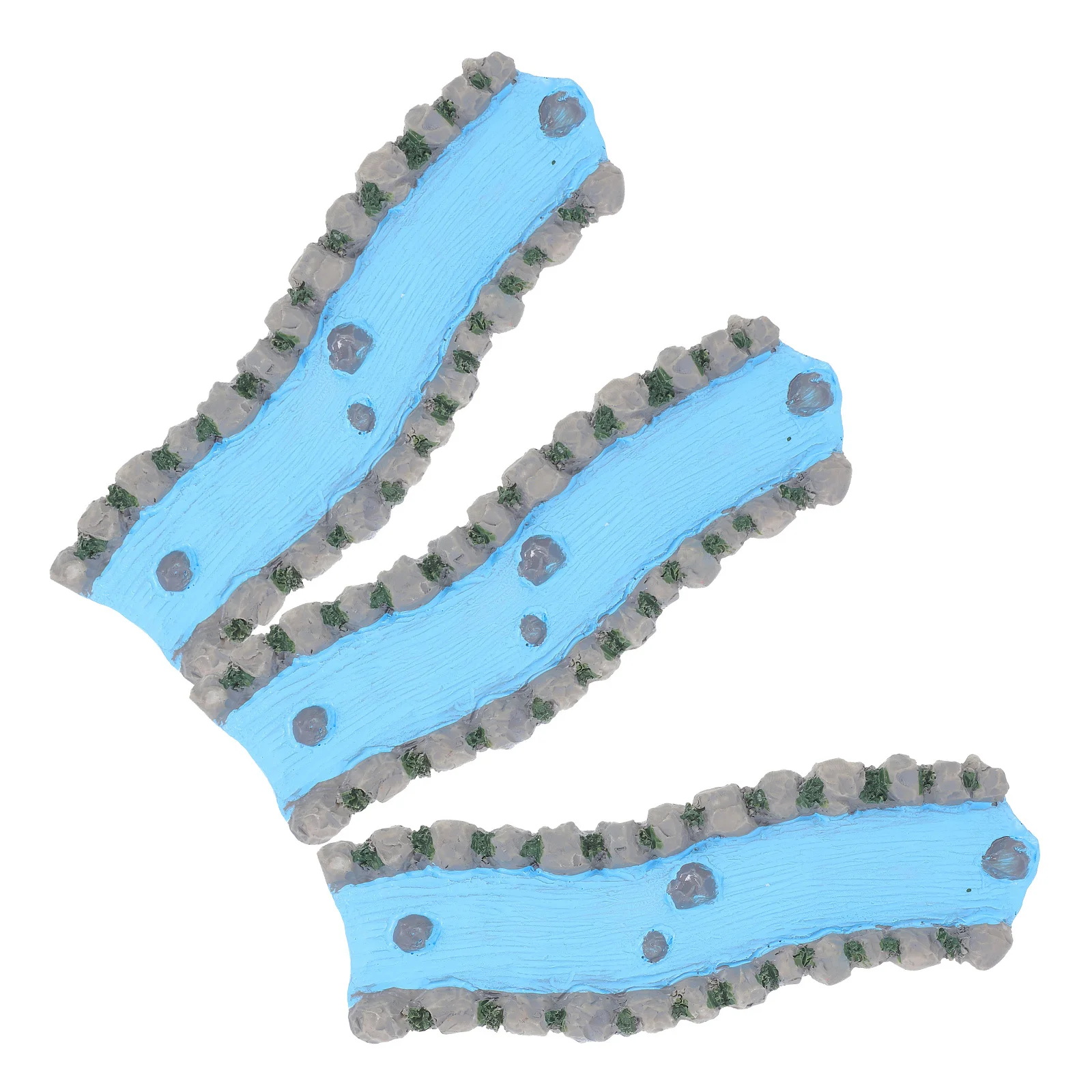 

3Pcs Resin Miniature River Stream Realistic Microlandscape Indoor Water Feature Mini Garden Resin Landscape Decoration