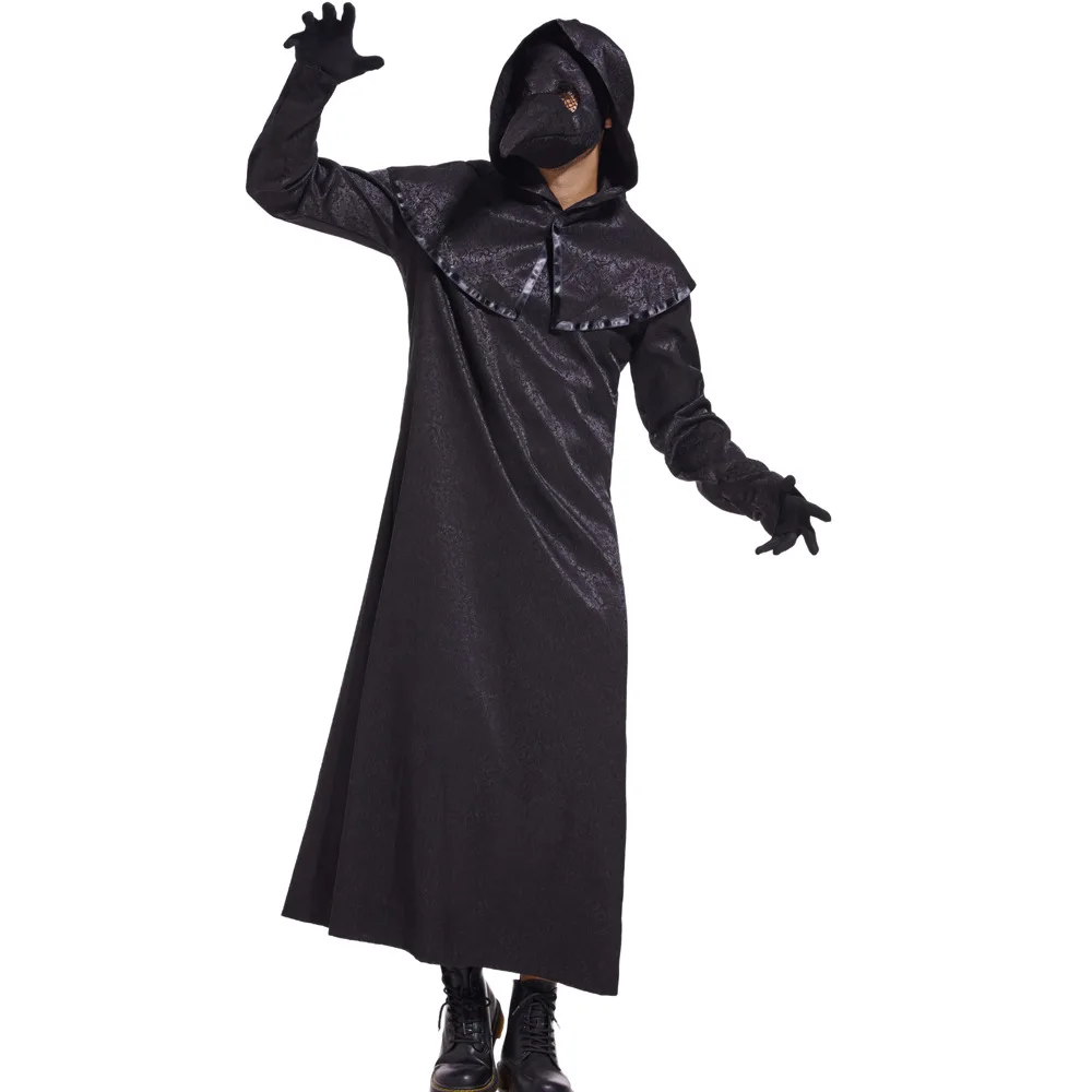 ชุดคอสเพลย์เทพแห่งความตายแนวสยองขวัญสำหรับเทศกาลฮาโลวีน ชุดหมอโรคระบาด ปากนก สำหรับผู้หญิง