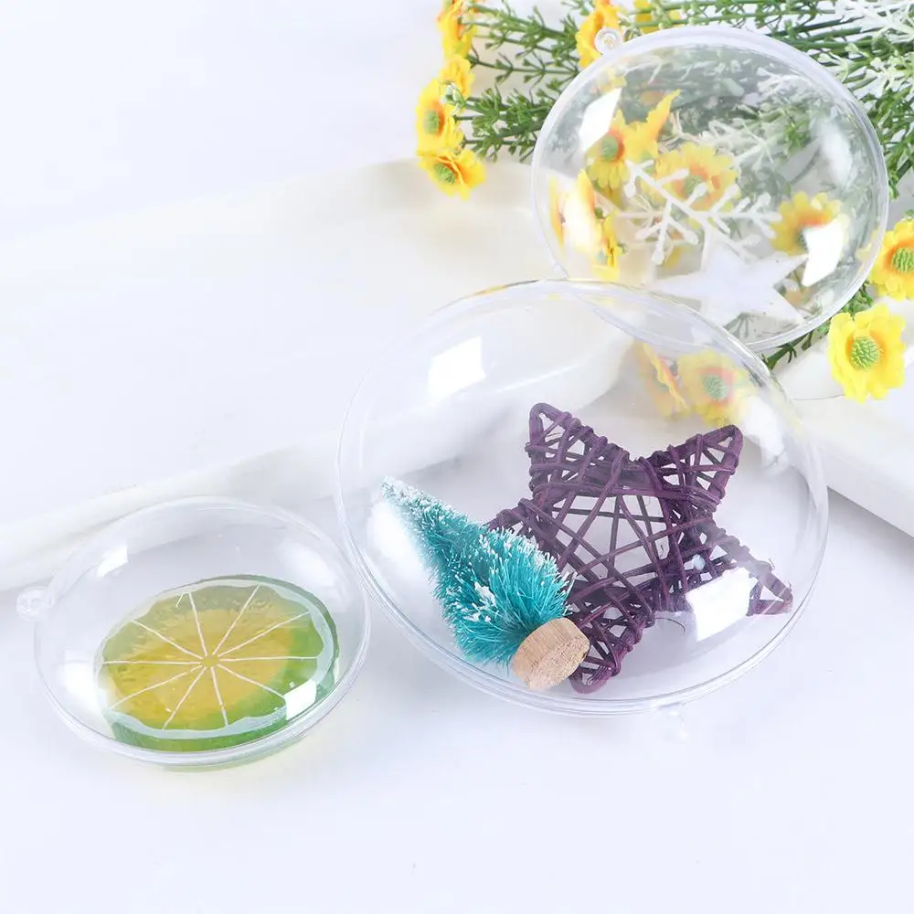 Gifts Box Candy Packing Dry Flower Ball 7/9/11 cm Clear Flat Ball Christmas Ornaments Home Decor Christmas Disc Balls