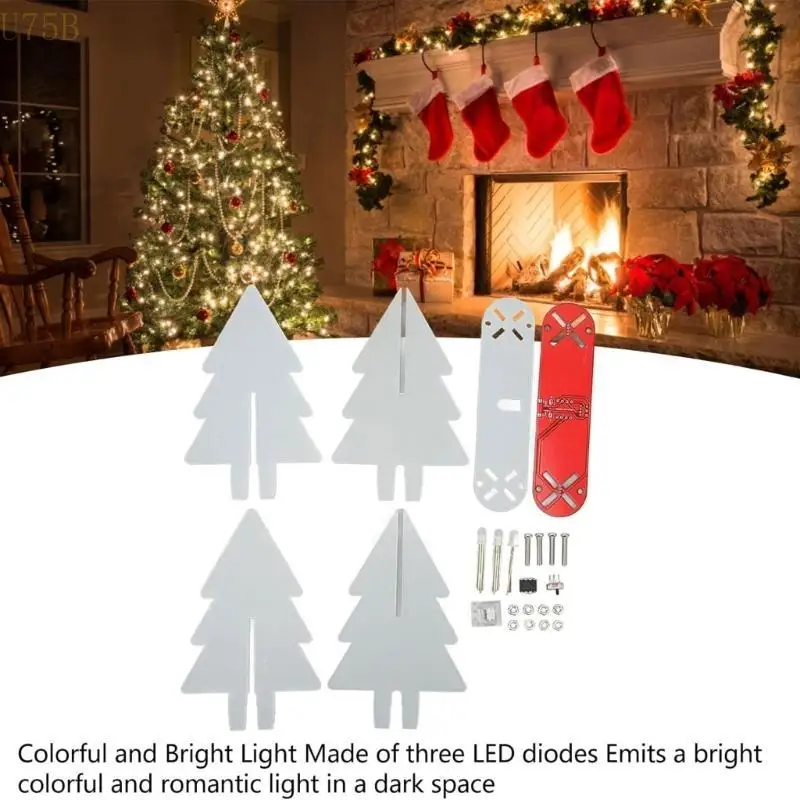 U75B Electronic Christmas Tree Tree Diy 3D ensamble con luces intermitentes LED