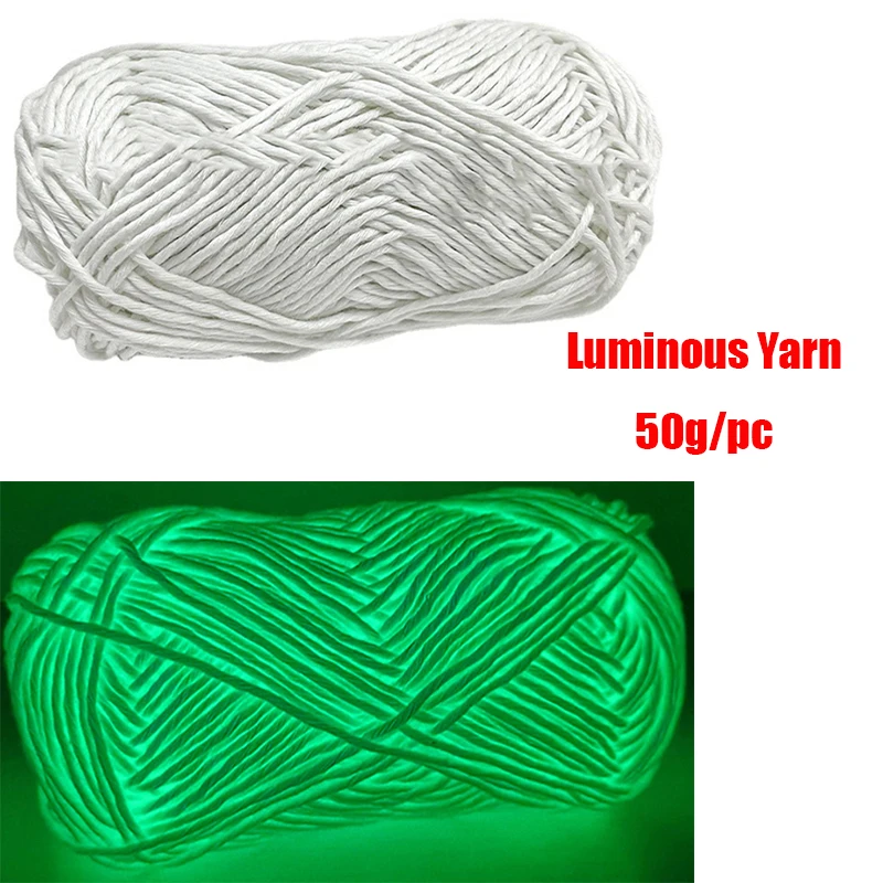 1pc 50g Functional Glow in the Dark Yarn Polyester Luminous Yarn Glowing 2mm for Hand Knitting Yarn Carpet