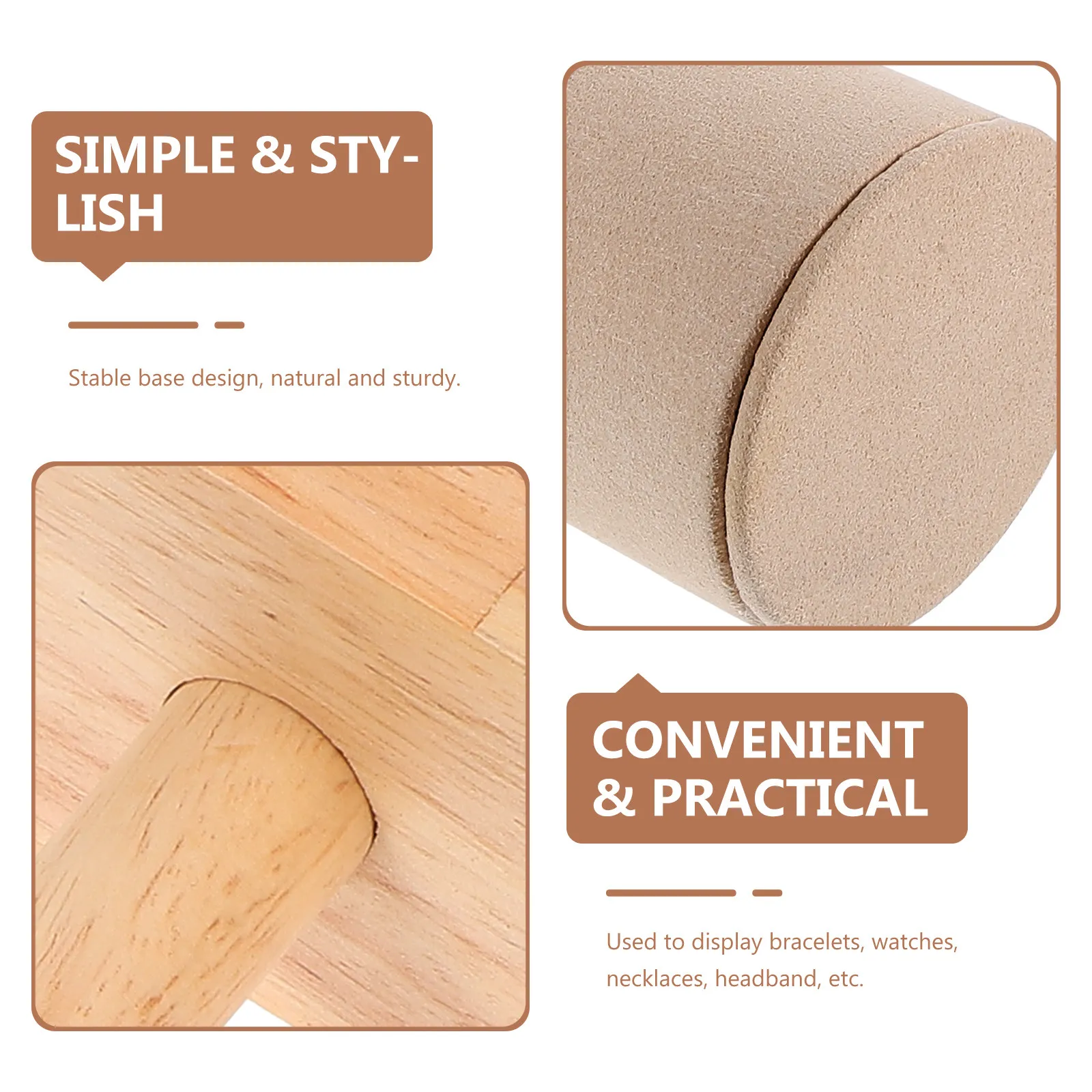 

Деревянная подставка для демонстрации украшений: браслетов, часов, ожерелий, повязок на голову, с основанием из микрофибры, многофункциональный настольный органайзер