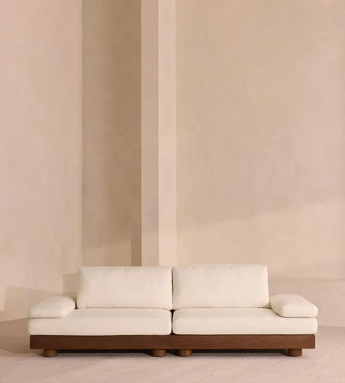 #Modern Outdoor Garden Corner Teak Wood Sofa Three-Seat Teak Furniture for Home and Hotel Leisure Style