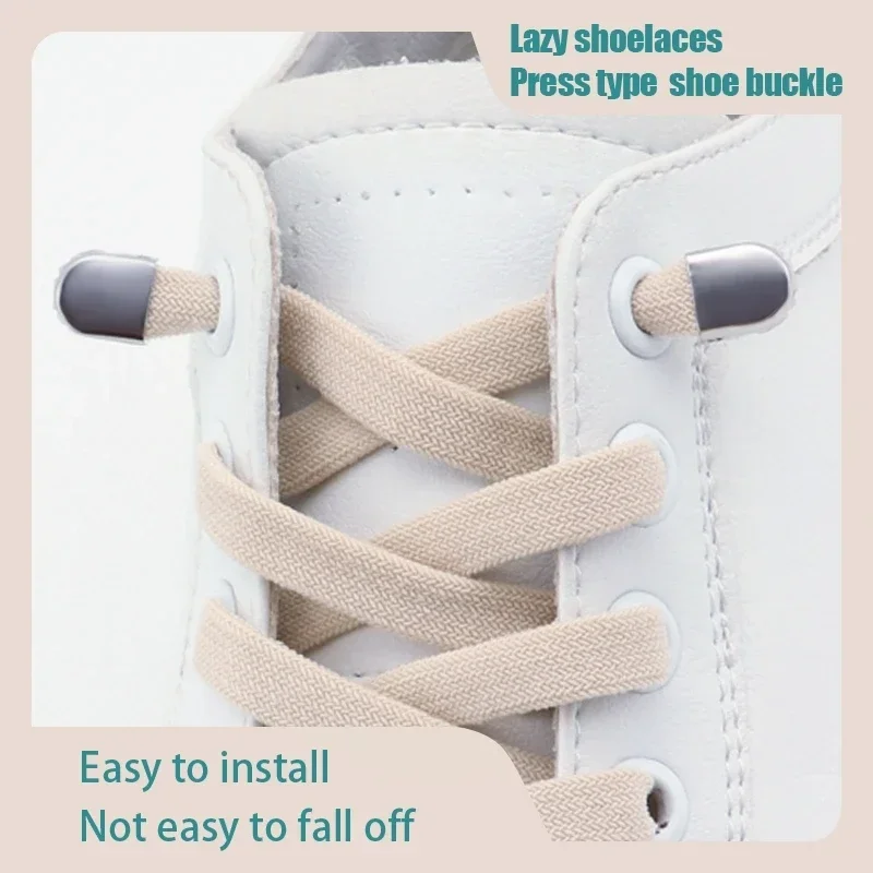 1 Paar 8 mm breite elastische Schnürsenkel für Turnschuhe, flache Tennisschnürsenkel, No-Tie-Schnürsenkel, Schuhzubehör für Kinder und Erwachsene