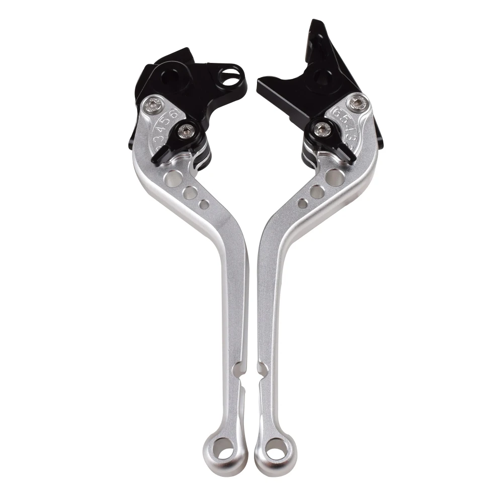 For Suzuki GSXR 600 / 750 1996-2003 GSX R1000 GSR750 GSX-S750 TL1000S SFV-650 SV650 X / S DL 650XT V-Strom GSR 600 ABS GW250 RV200 Motorcycle Adjustable Silver Long Coat Brake Clutch Levers