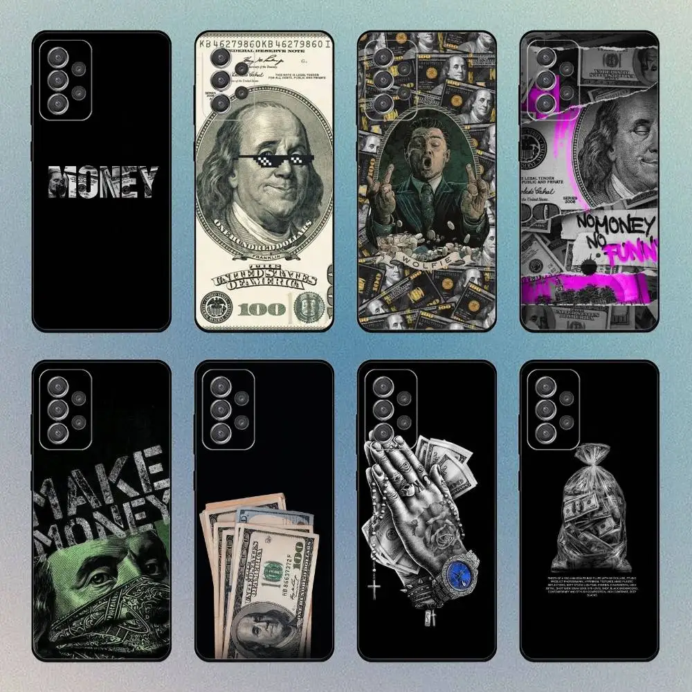 

USD Dollar Design Phone Case For Samsung S25,S24,S21,S22,S23,S30,Ultra,S20,Plus,Fe,Lite,Note,10,9,5G Black Cover
