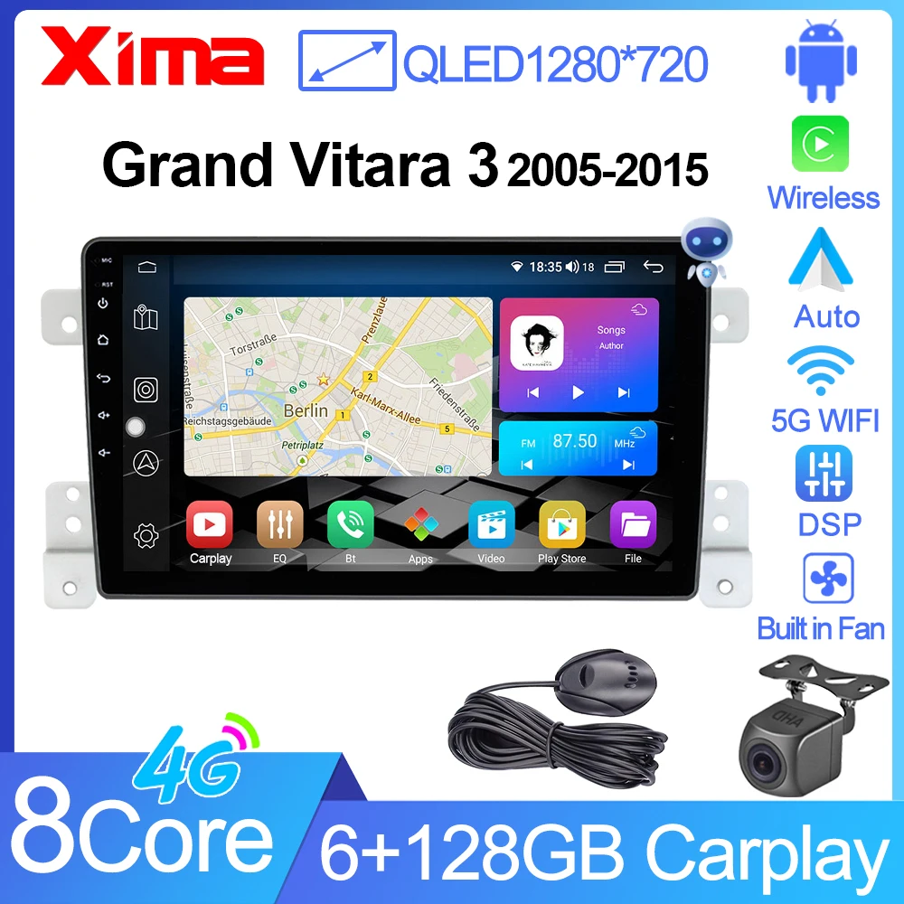 XIMA XV6Pro Android 13 Car Radio Multimedia Video Player For Suzuki Grand Vitara 2005-2015 2din Carplay Stereo Navigation GPS