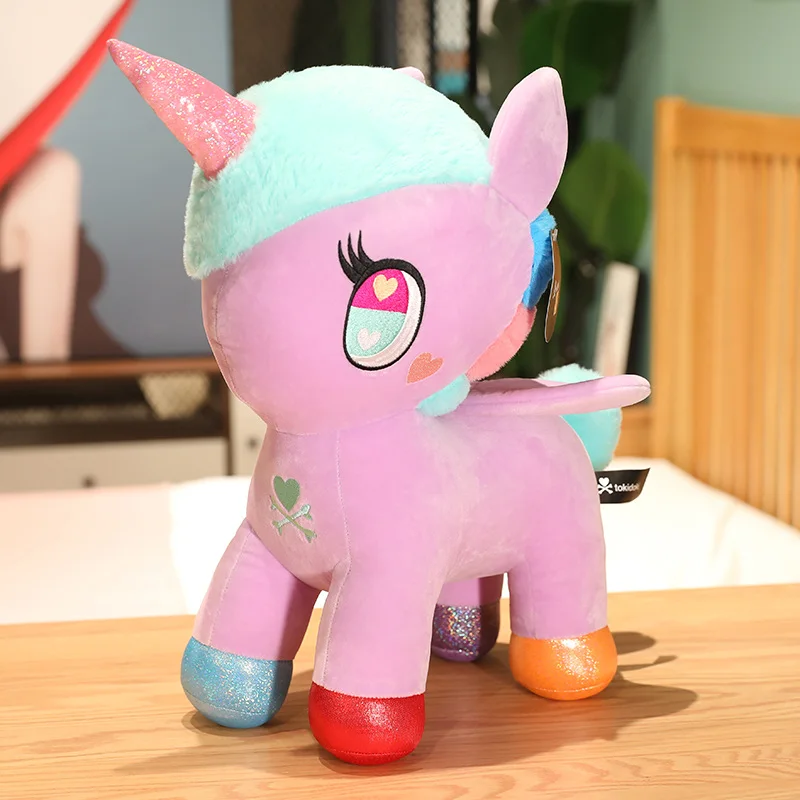Tokiodki-カラフルなユニコーンぬいぐるみ,27/45cm,かわいい人形