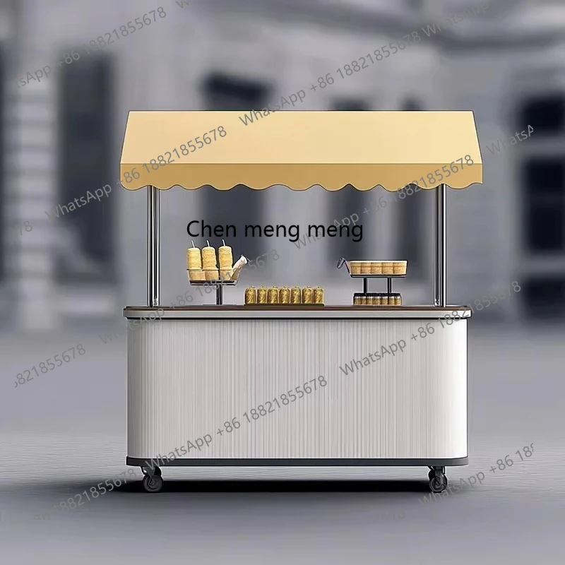 

Outdoor commercial street market stall milk tea shop bar counter sales booth cashier wrought iron stall